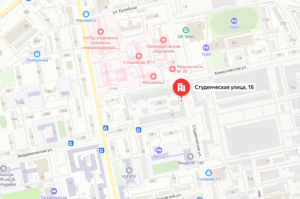 Екатеринбург втузгородок карта